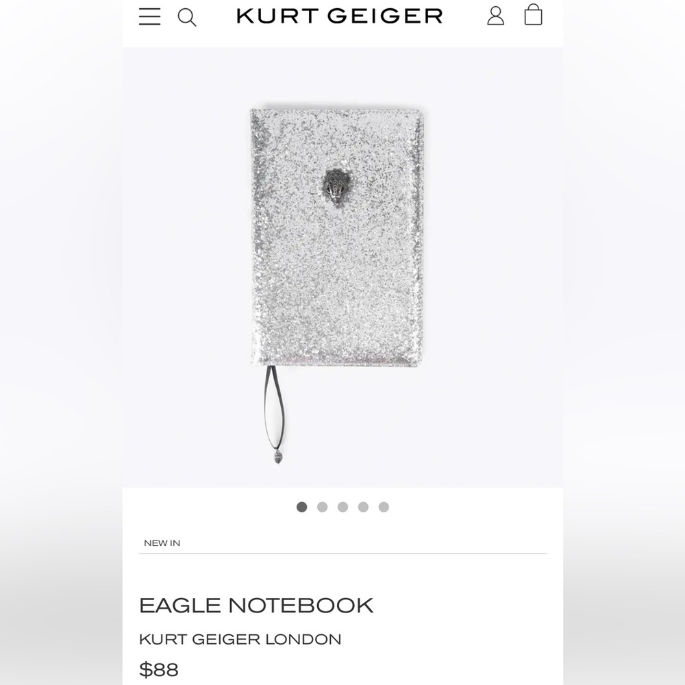 Kurt Geiger Silver Glitter Eagle Notebook